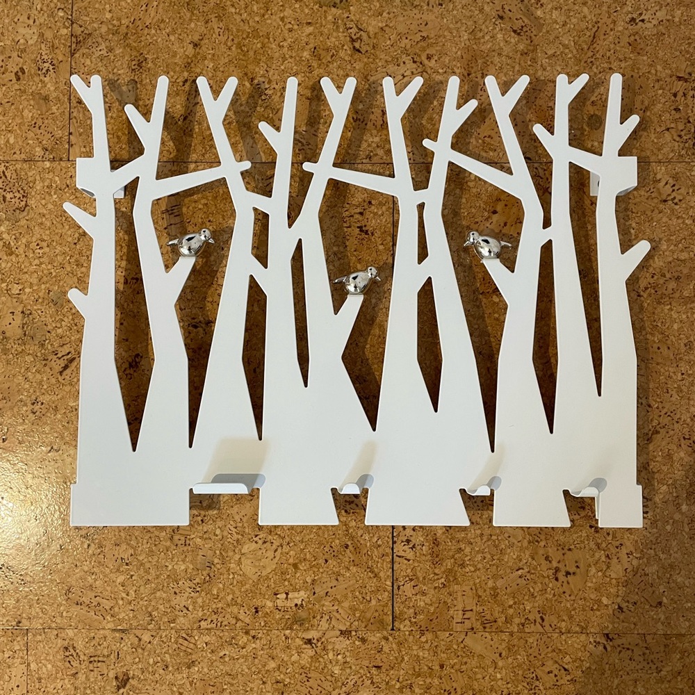 White Tree Hooks Wall Decor and Jewelry Stand